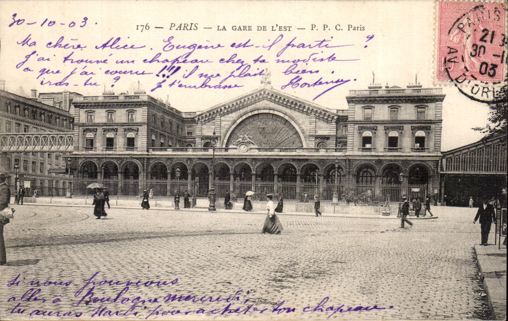 Paris - 10 - Train station of the East - CPA