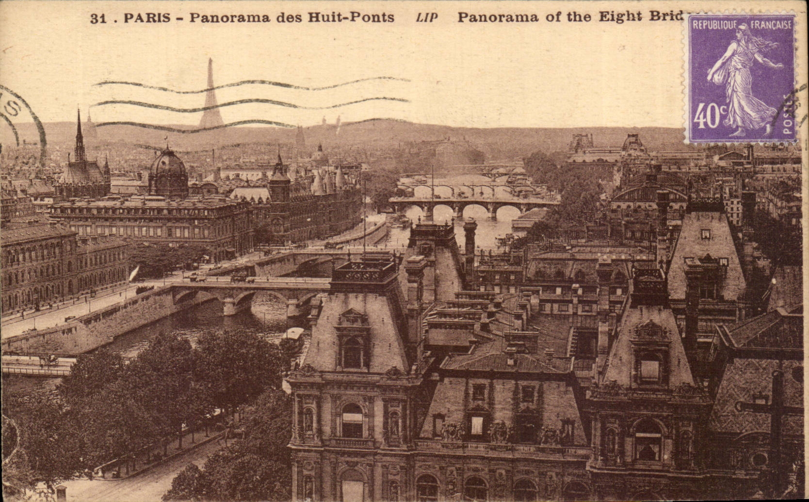 Paris - Panorama des Huit Ponts - CPA
