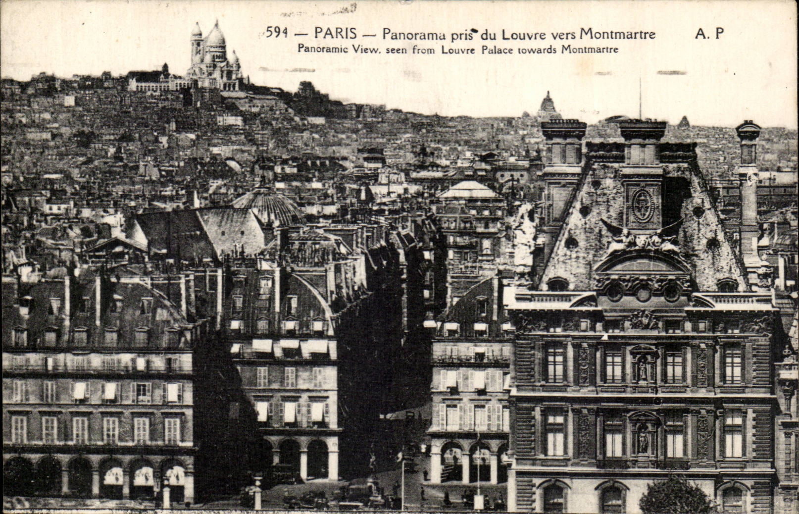 Paris - 1 - Panorama pris du Louvre vers Montmartre - CPA