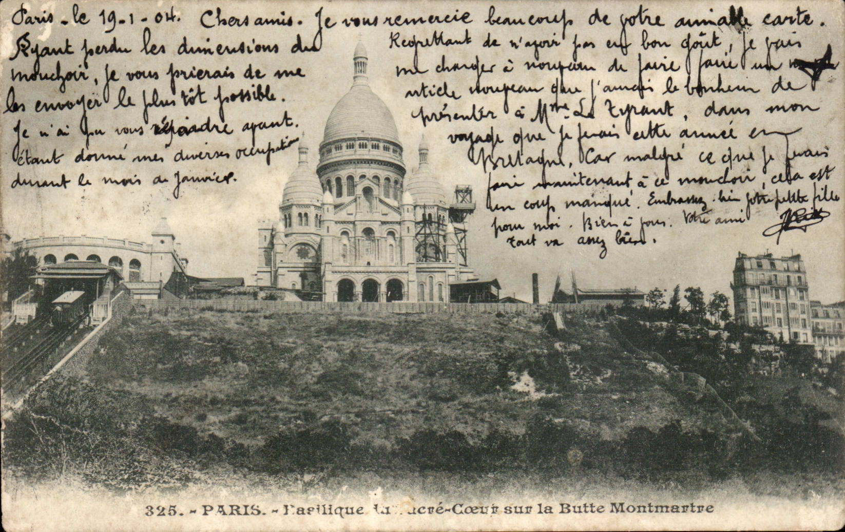 Paris - 1904 - Basilique du Sacre Coeur sur la Butte Montmartre CPA