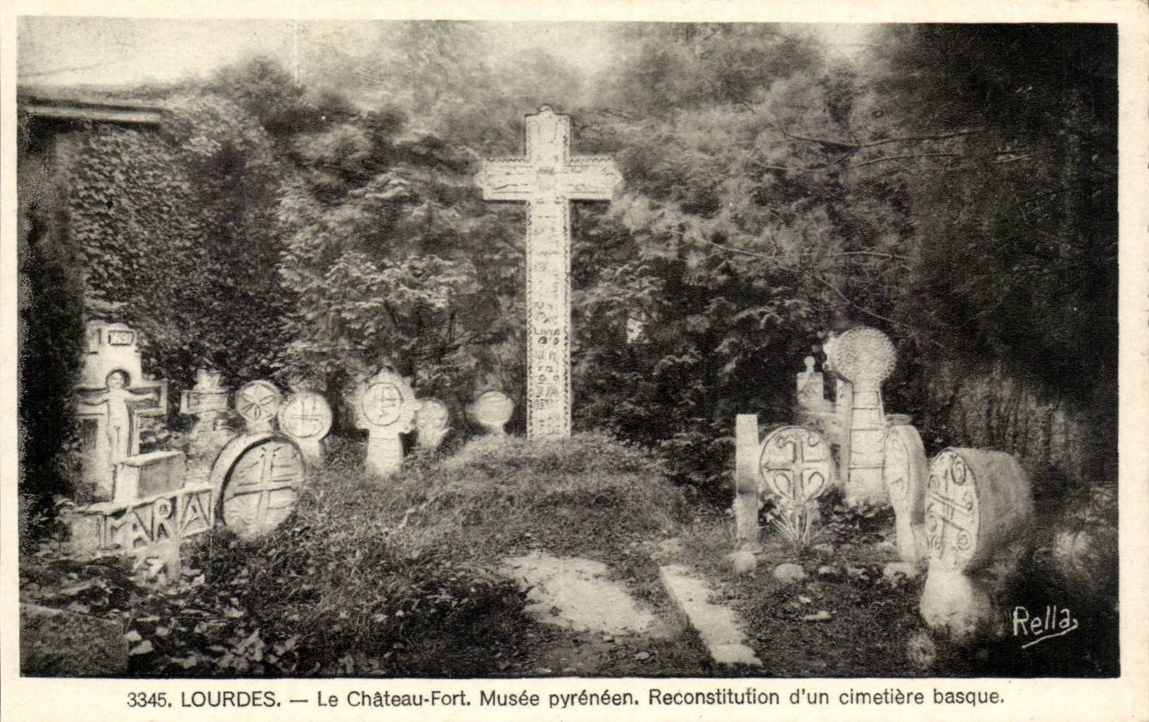 Lourdes - the Castle Fort - Museum pyraneen - Reconstitution of a Basque cemetery - CPA