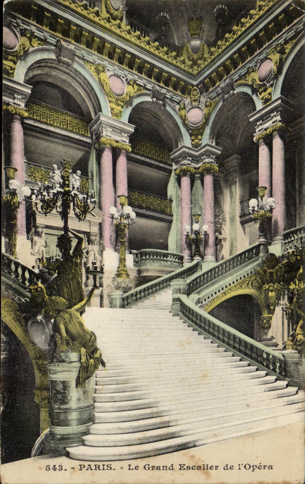 Paris - 9 - Le Grand Escalier de l'Opera CPA