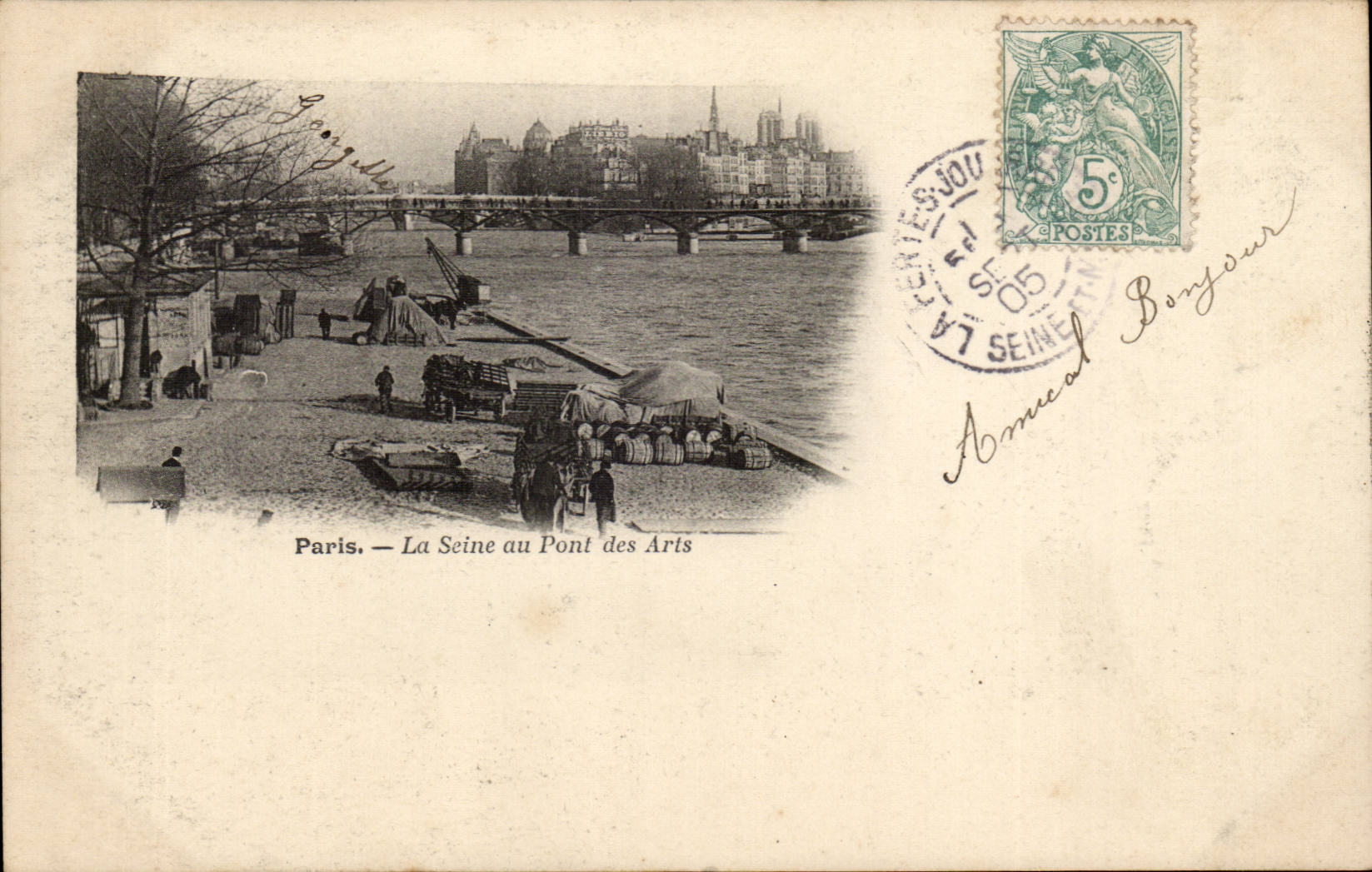 Paris - La Seine au Pont des Arts - CPA