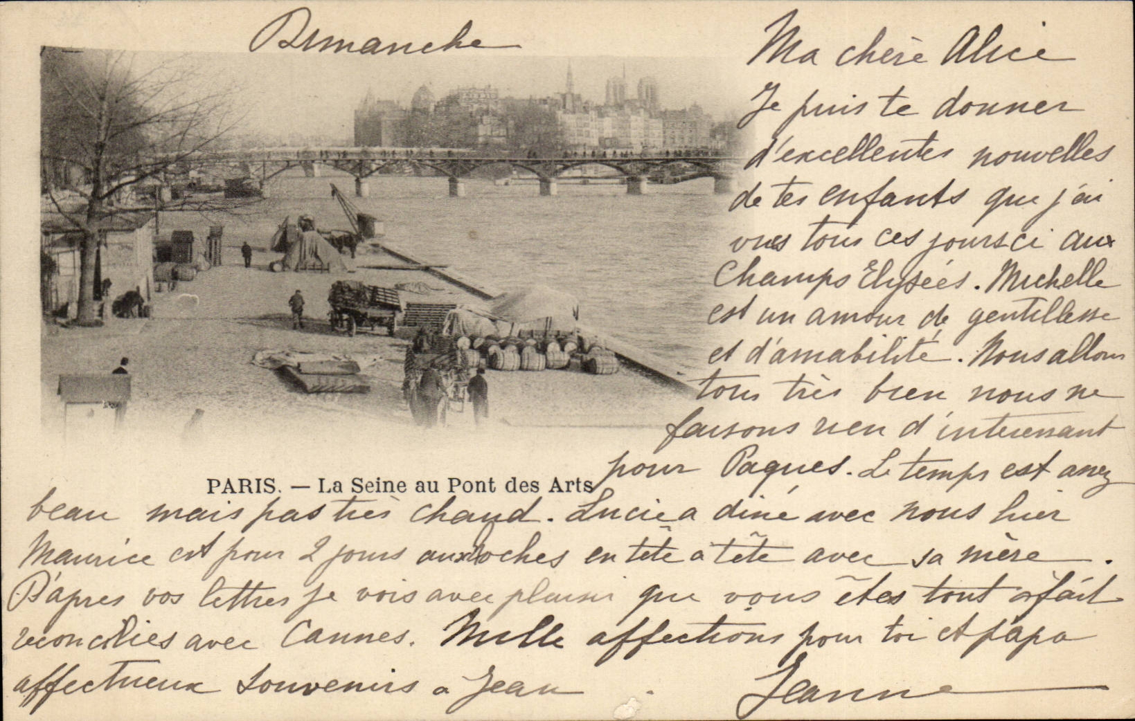 Paris - La Seine au Pont des Arts - CPA