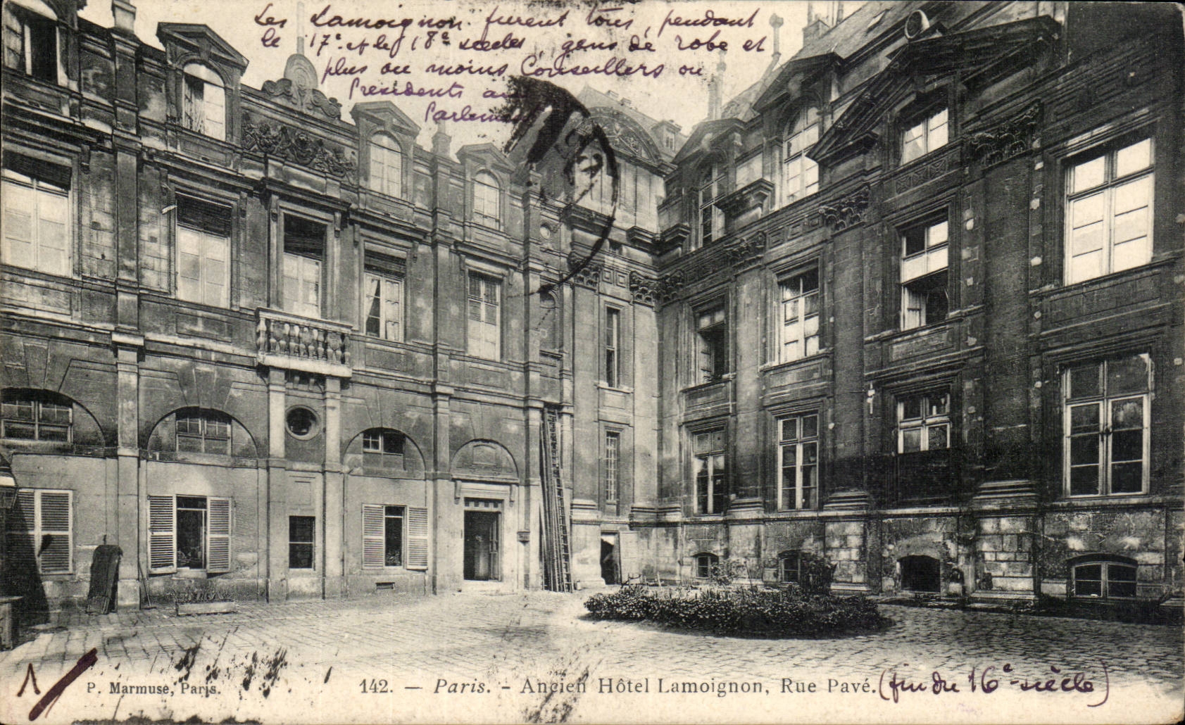 Paris - Ancien Hotel Lamoignon - rue pave - CPA 