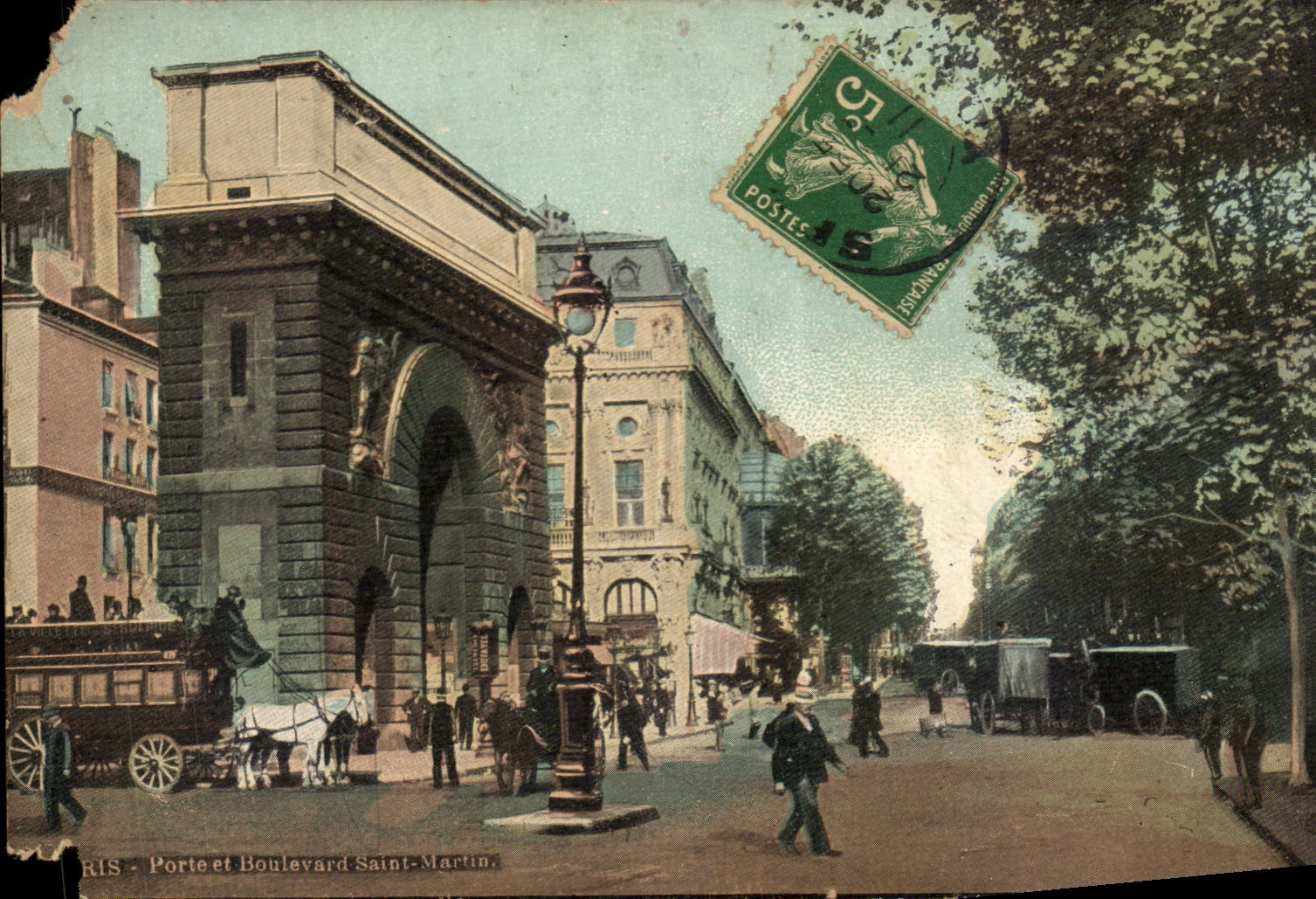 Paris CPA Gate and boulevard Saint Martin