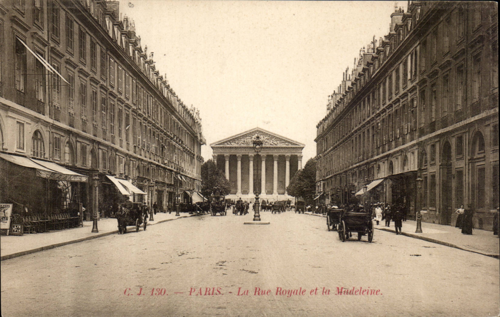 Paris CPA the royal street and the Madeleine