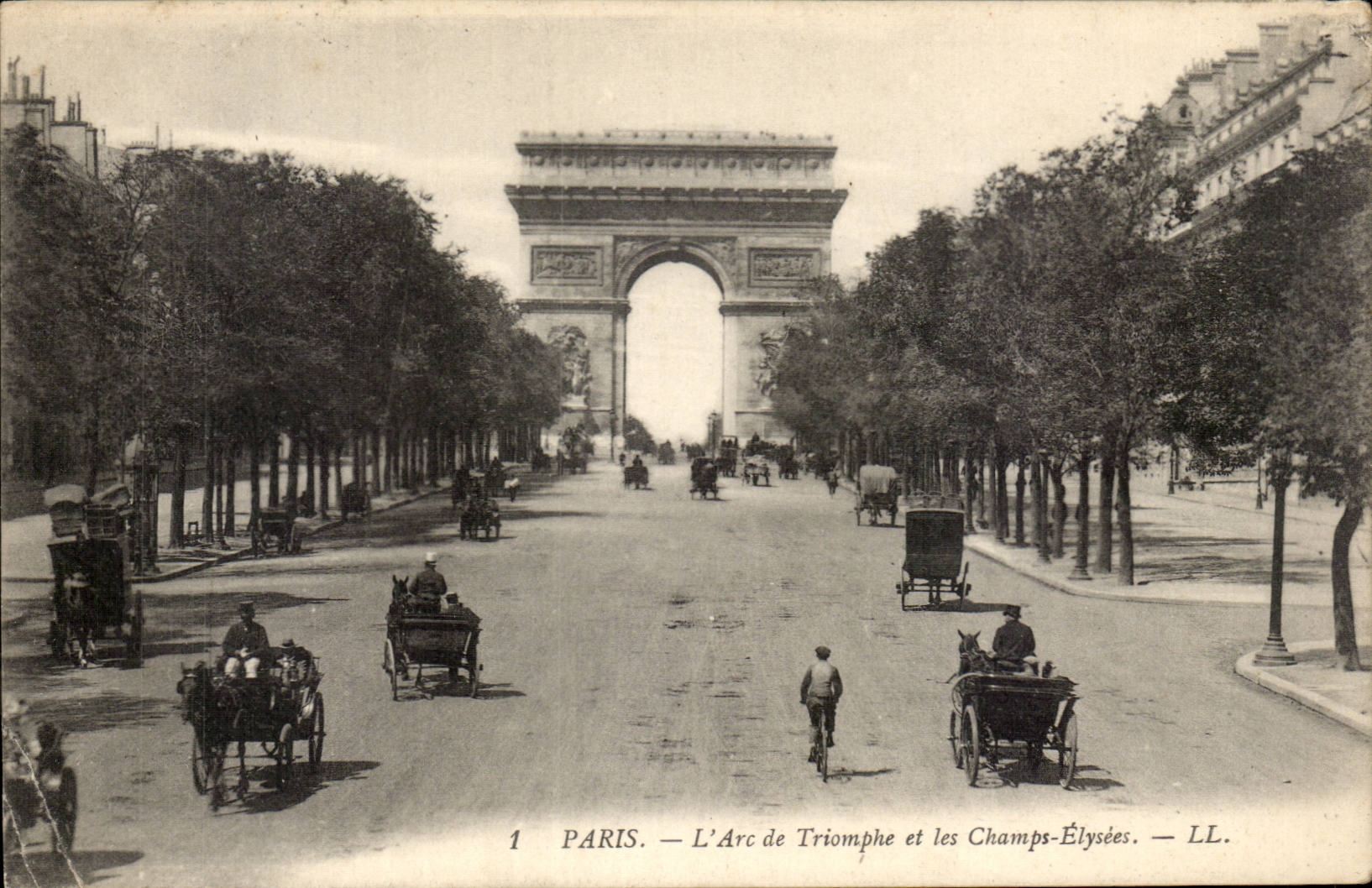 Paris CPA Arc de Triomphe and the Elysees Fields