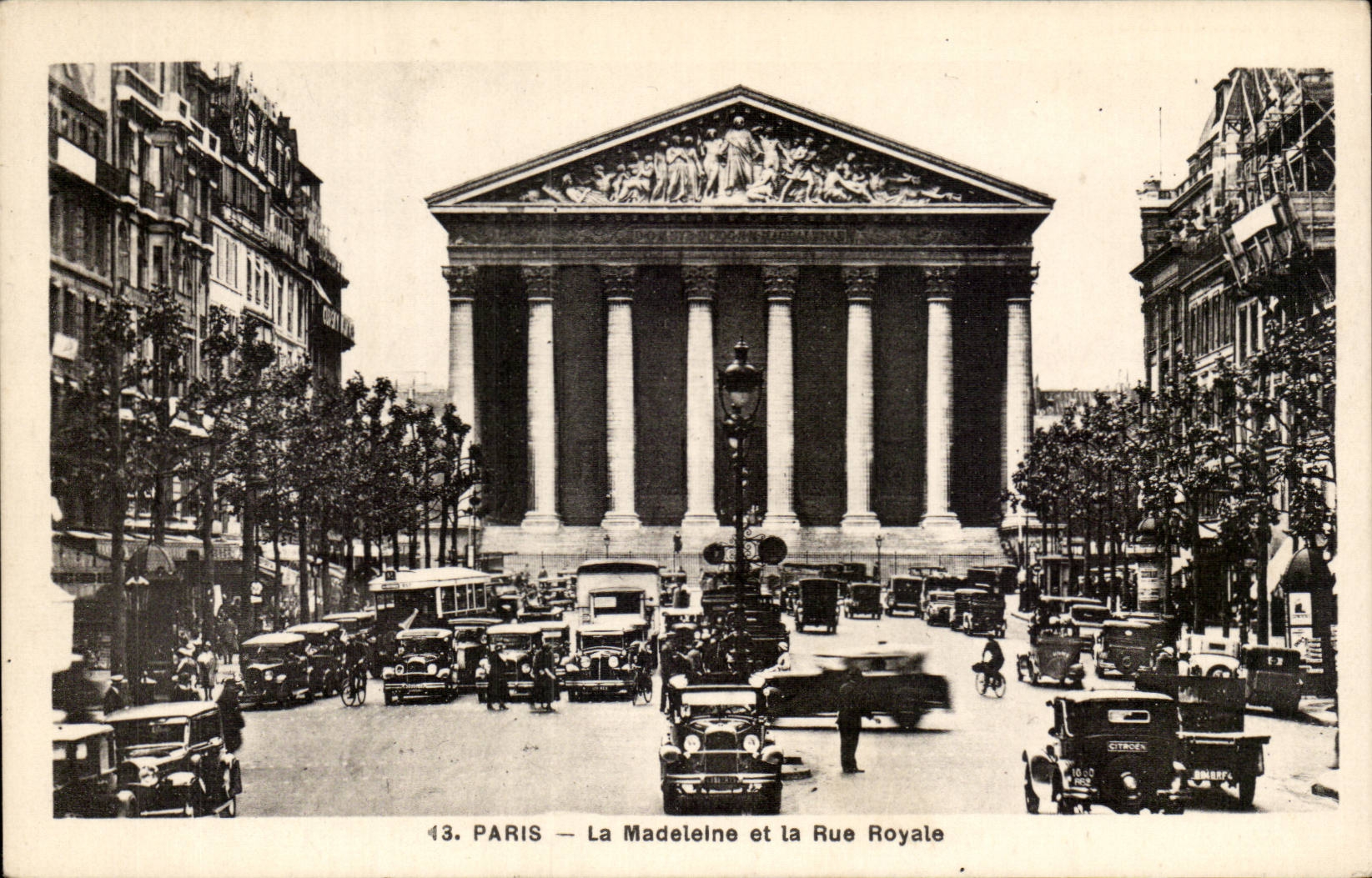 Paris CPA the Madeleine and the Royal street