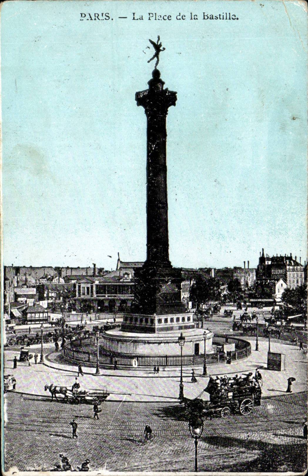 Paris CPA der Ort der Bastille