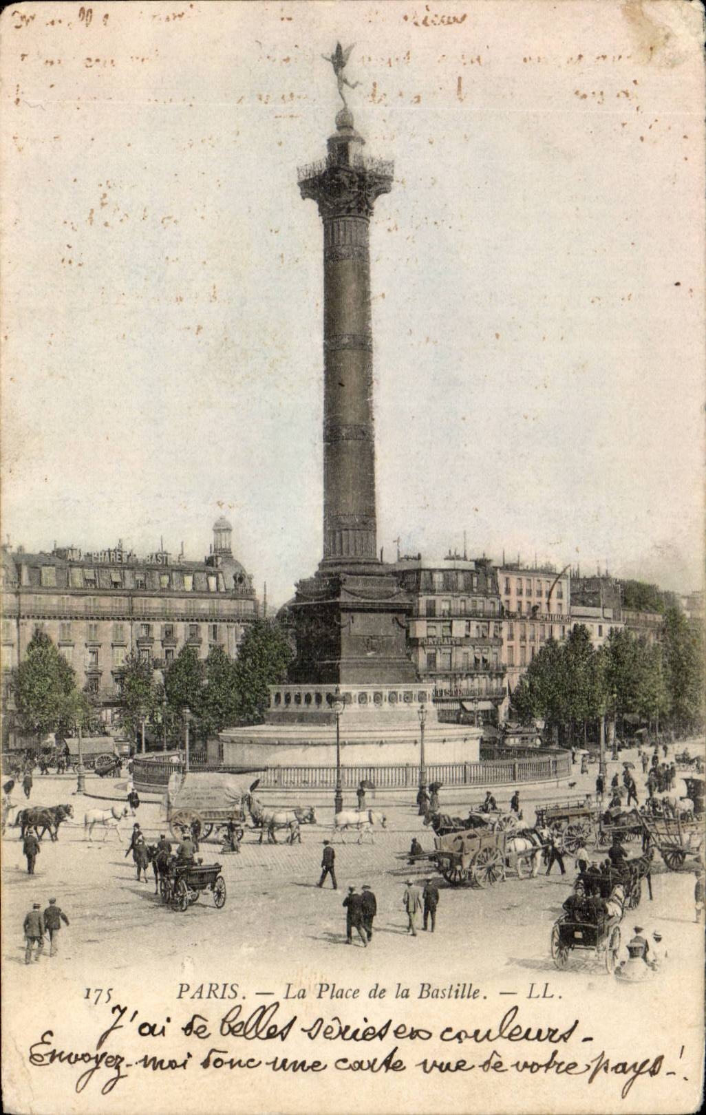 Paris CPA der Ort der Bastille