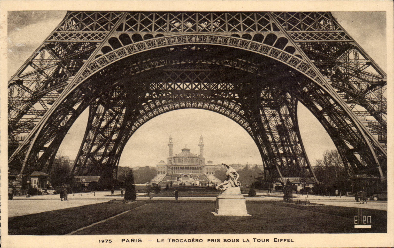 Paris CPA Trocadero taken under the Eiffel Tower