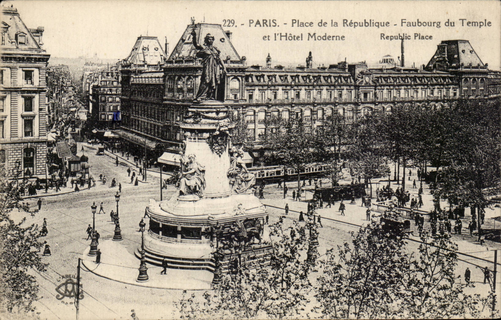 Paris CPA Places of Republiquet FAubourg of the Temple
