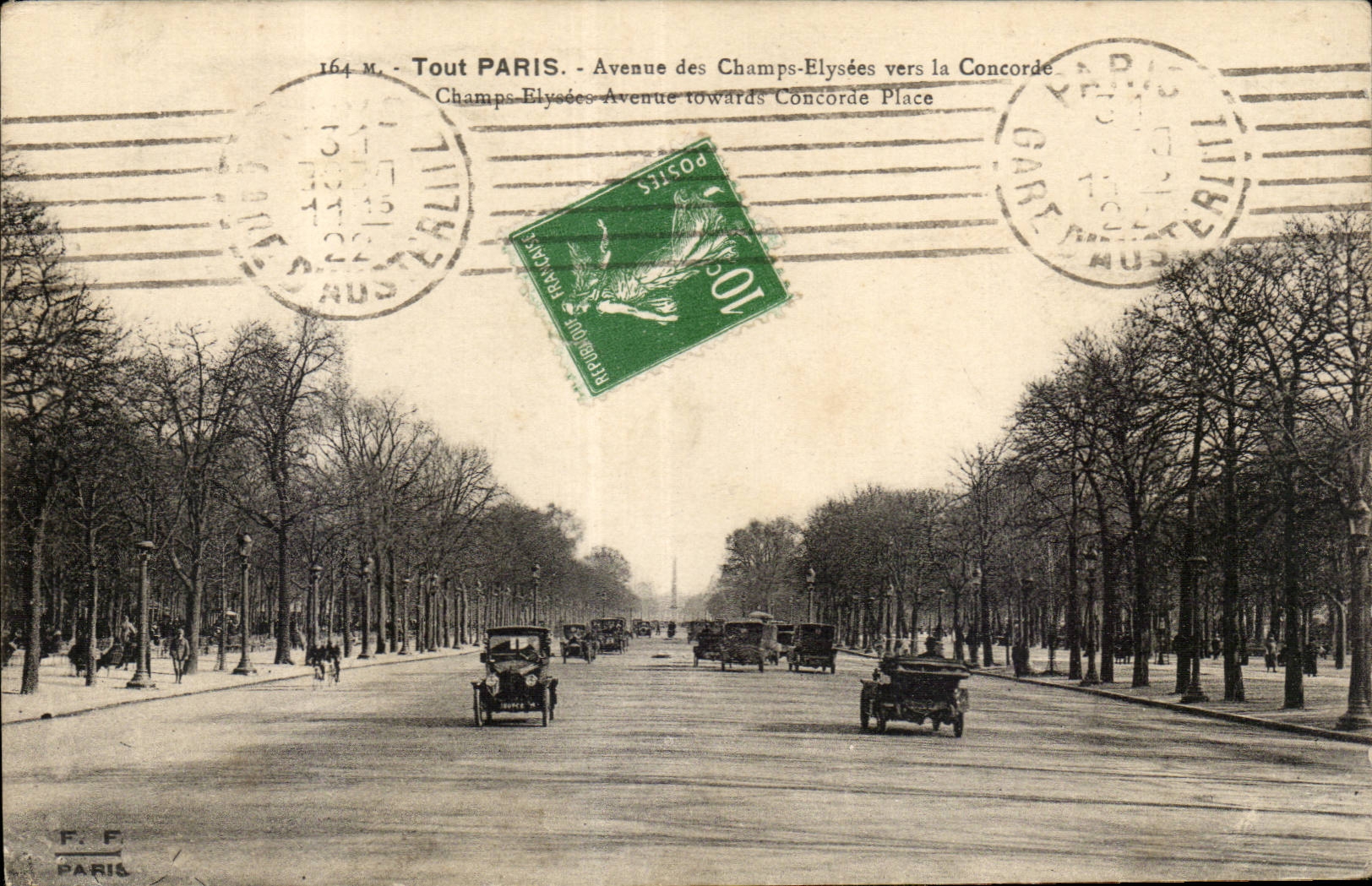 Paris CPA Which occurred of the Champs Elysees towards the harmony