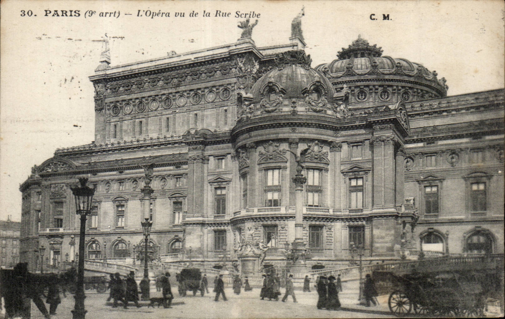 Paris CPA L'opera Garnier Vue de la rue Scribe