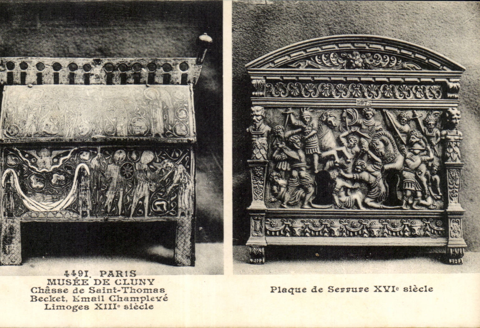 Paris CPA Musee of Cluny Chasse Saint Thomas Becket email Champleve dismiss 13th