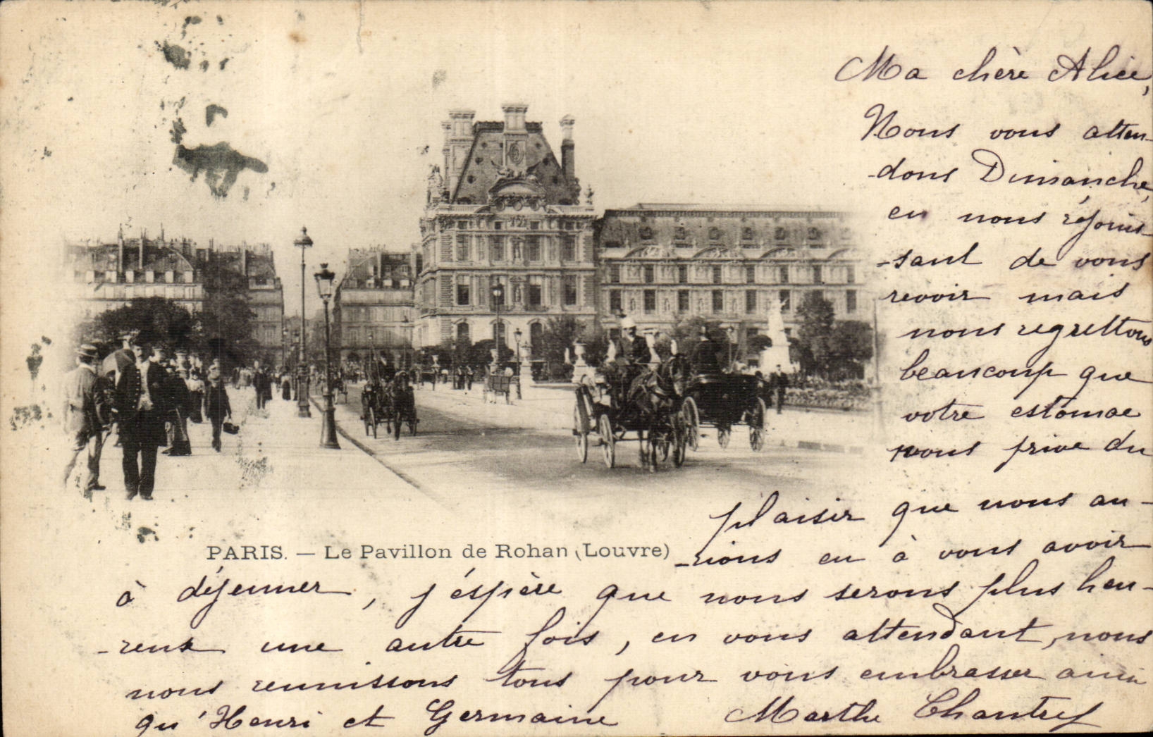 Paris CPA le pavillon de Rohan (Louvre)