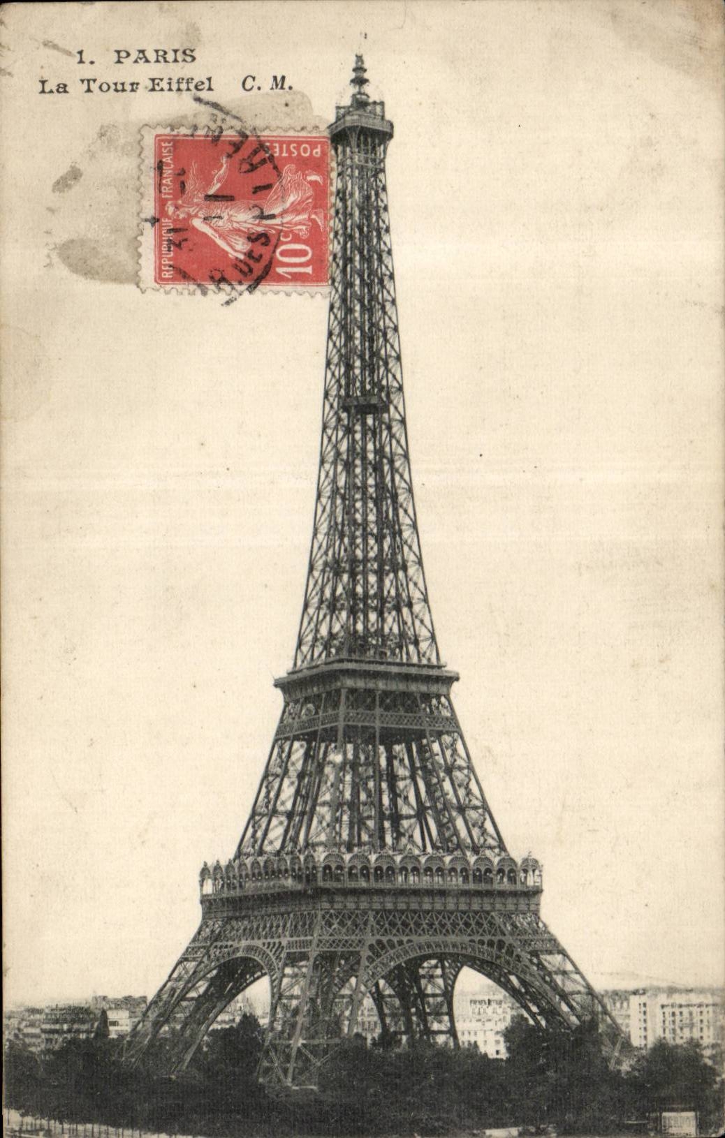 Paris CPA the Eiffel Tower