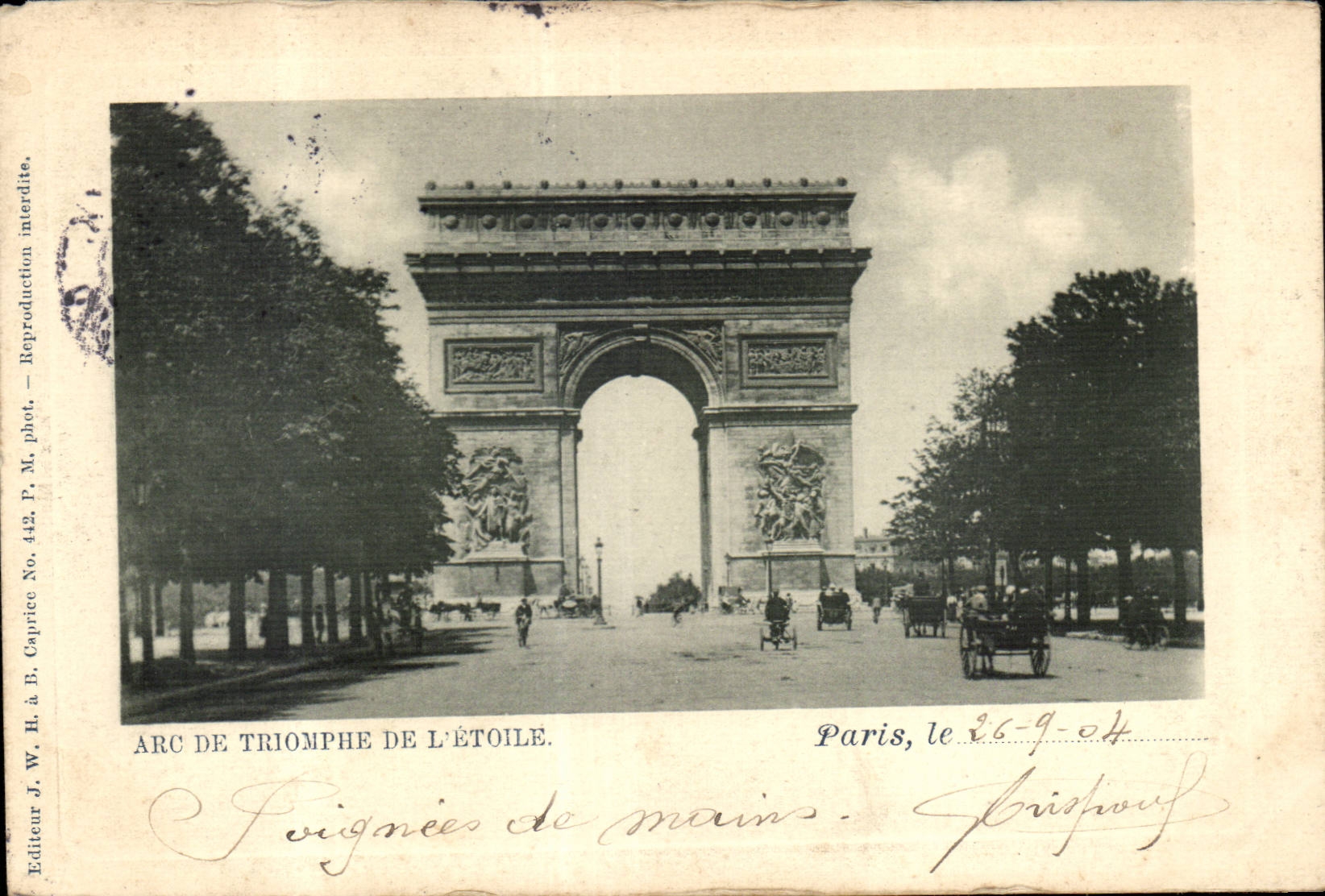 Paris CPA Arc de Triomphe of star