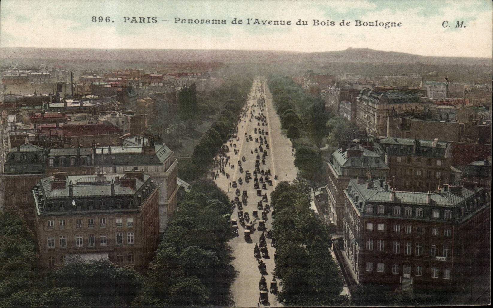 Paris CPA Panorama of the avenue of the Wood of Boulogne