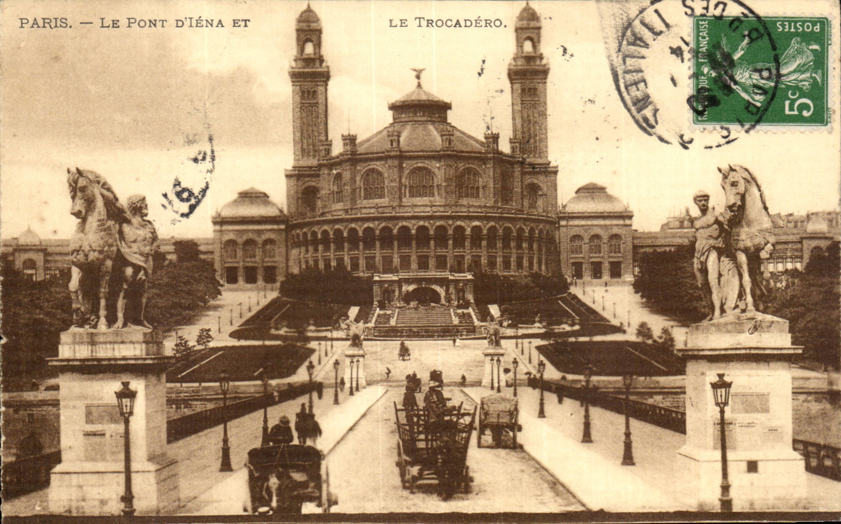 Paris CPA the bridge of iena and the trocadero
