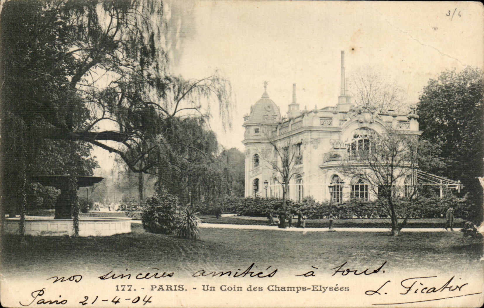 Paris CPA a corner of the Champs Elysees