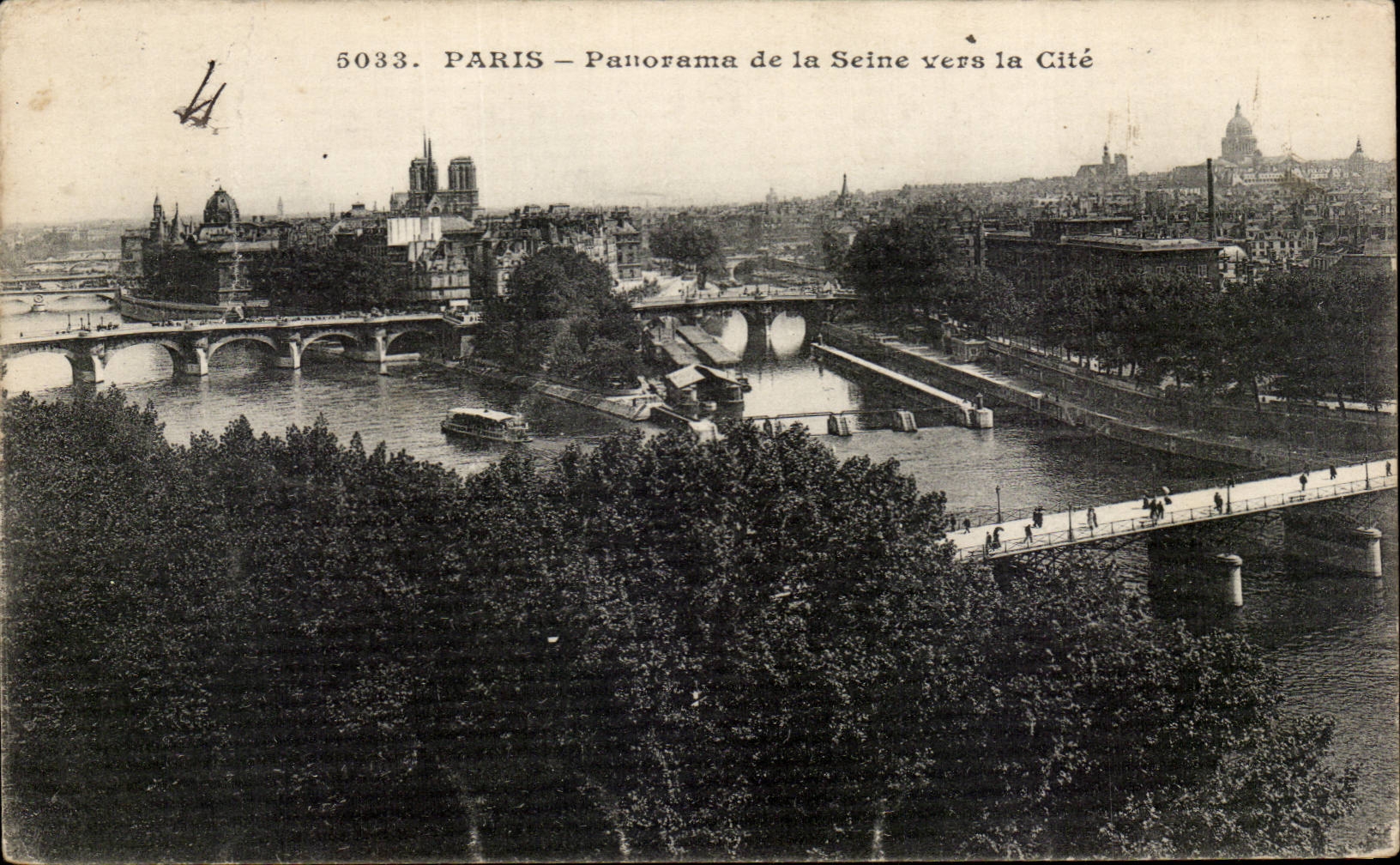 Paris CPA Panorama de la Seine vers la cite