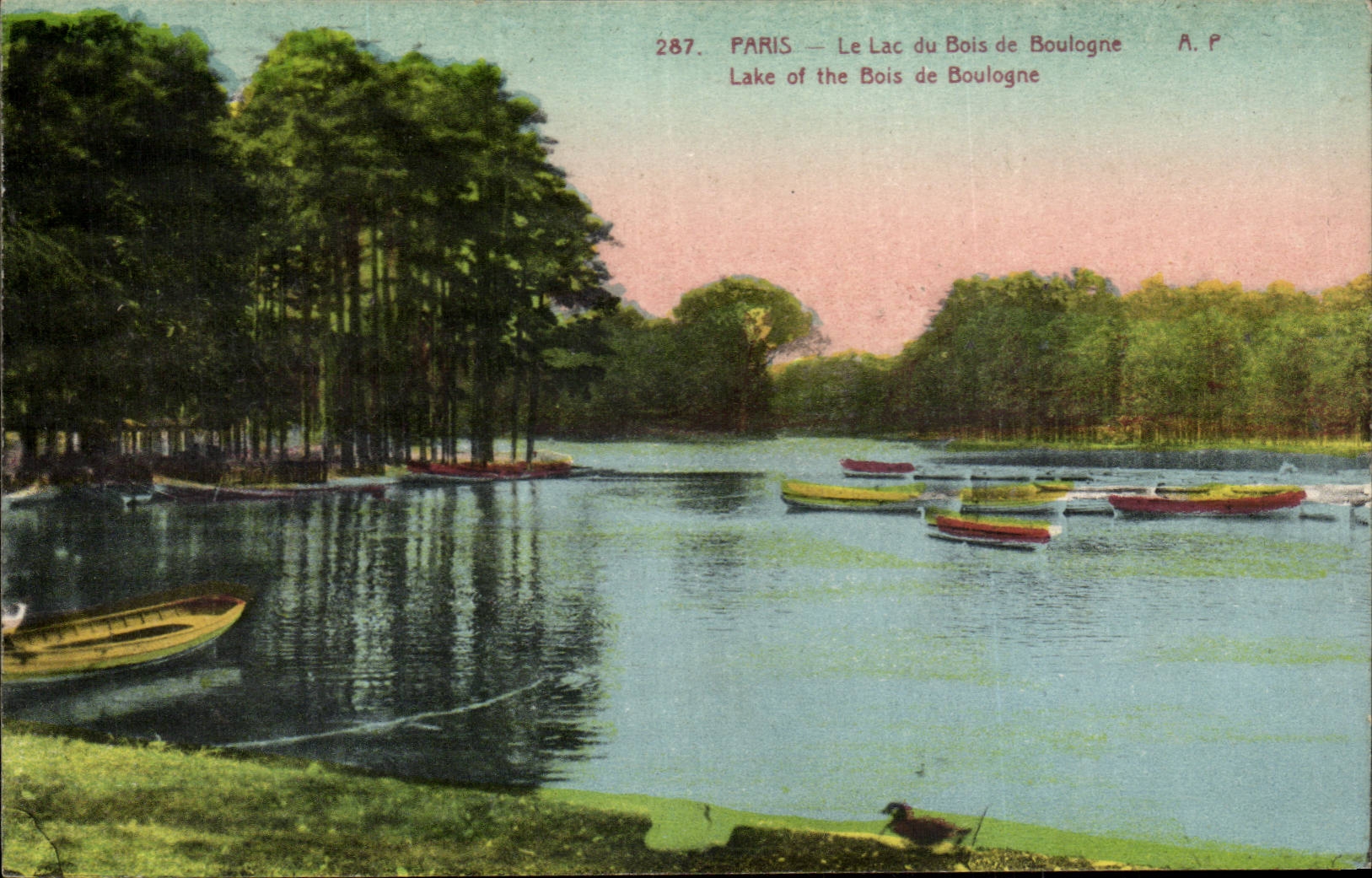 Paris CPA Le lac du bois de Boulogne 