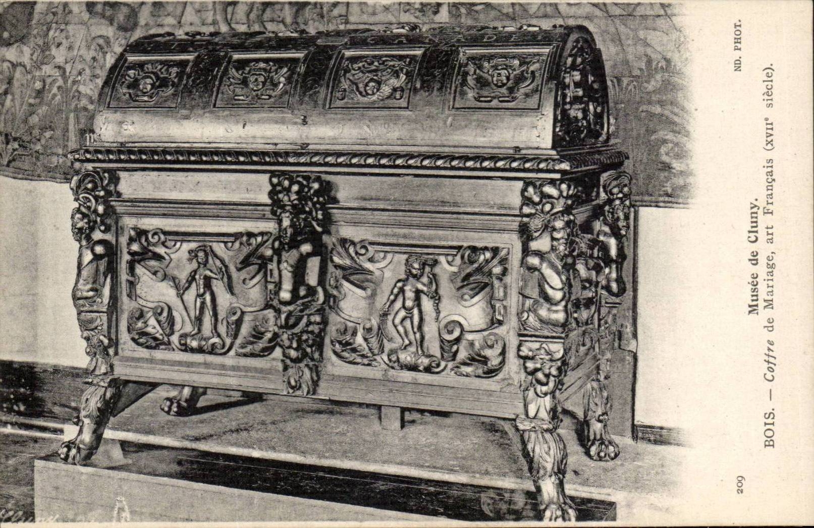 Paris CPA Musee of Cluny Bois Cases marriage French art