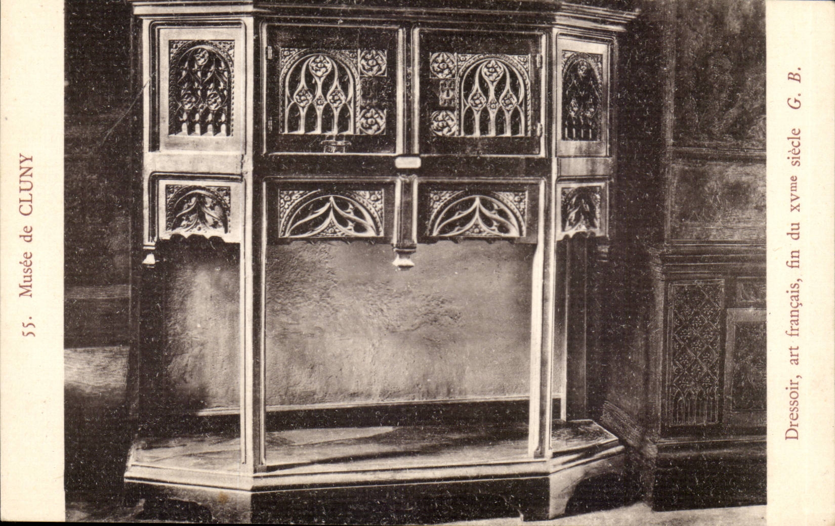 Paris CPA Museum of Cluny Metal plaque fine French Art of 15th