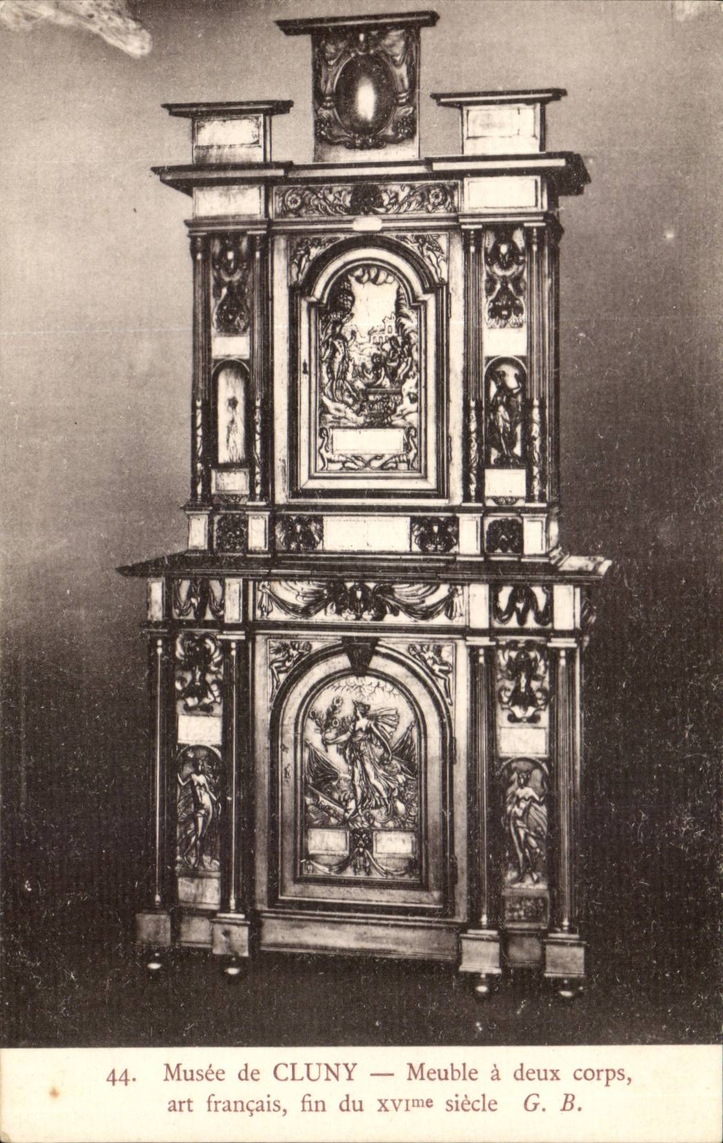 Paris CPA movable Musee of Cluny has two bodies French art