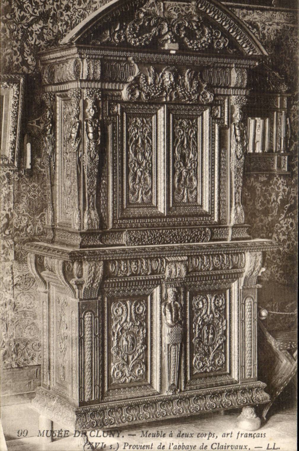 Paris CPA movable Musee of Cluny has two bodies French art (abbey of Clairvaux)