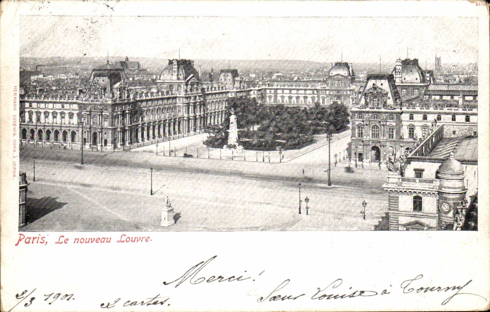 Paris CPA Le noiveau Louvre