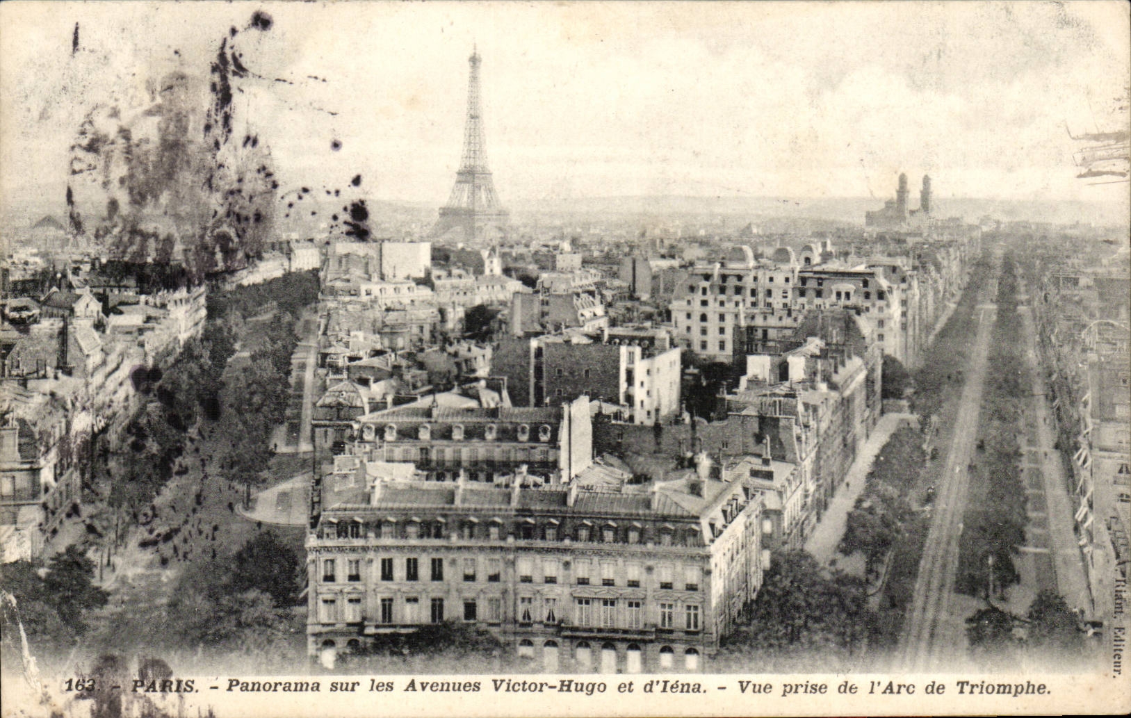 Paris CPA Panorama on the avenues Victor Hugo and of Iena Seen from of Arc de Triomphe