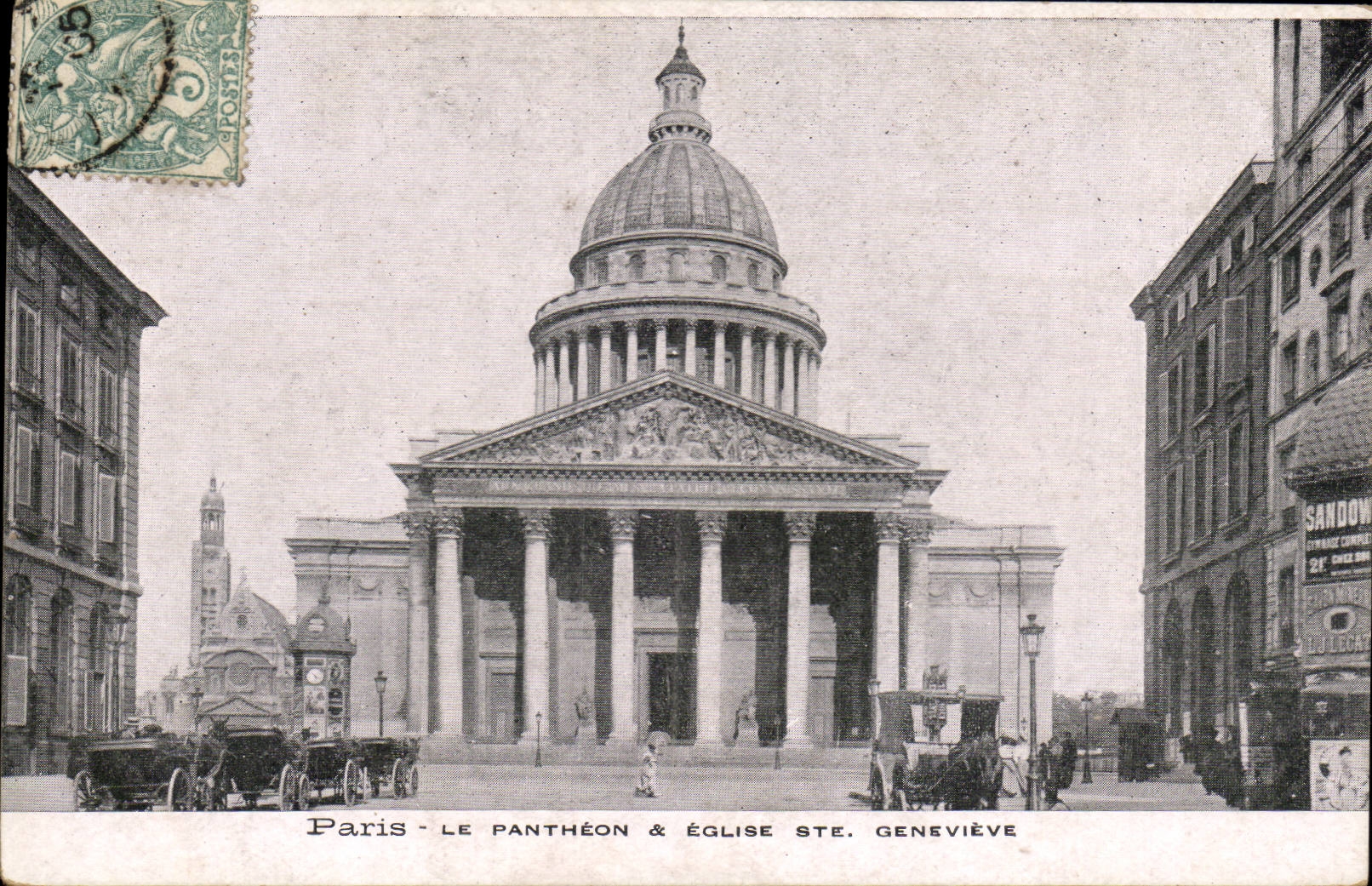 Paris CPA the Pantheon and Eglise co Genevieve