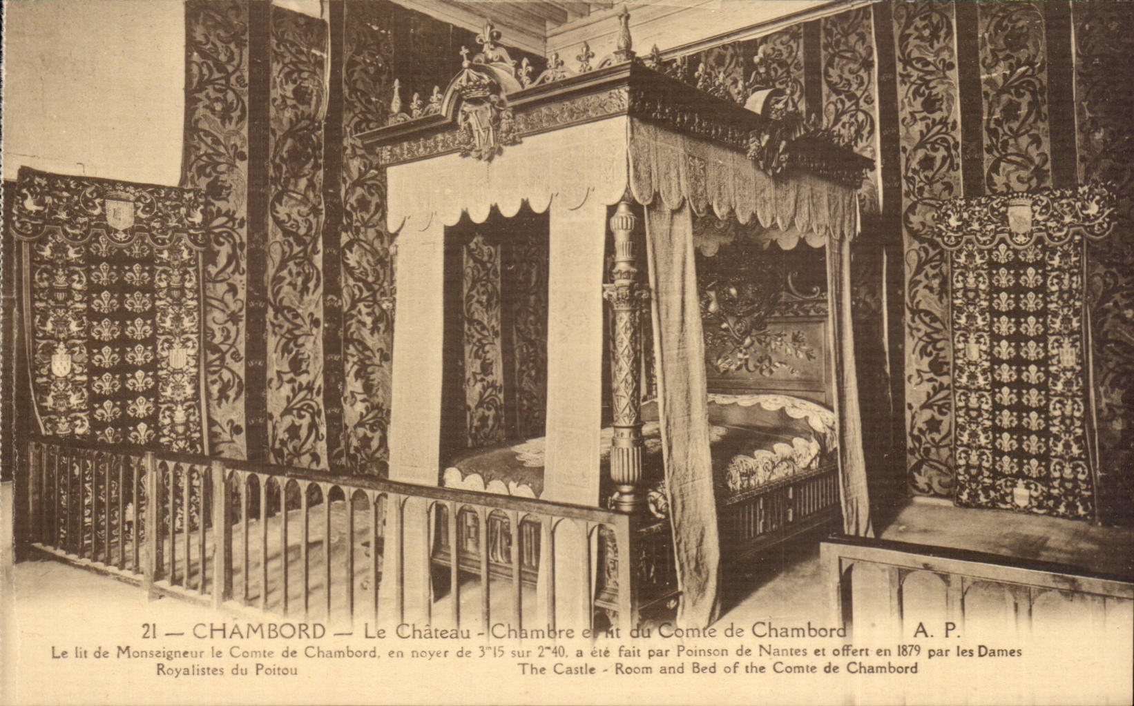 Chambord CPA Le chateau Chambre ou est ne le comte de Chambord