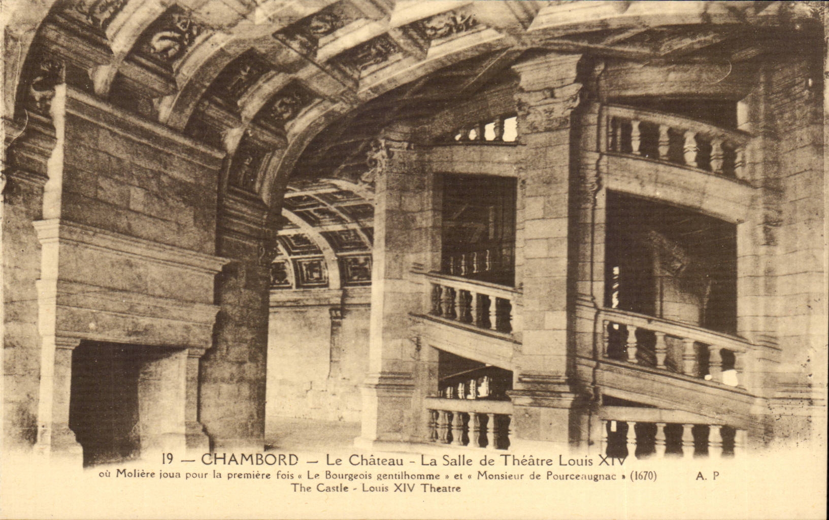 Chambord CPA Le chateau la salle de Theatre Louis XIV