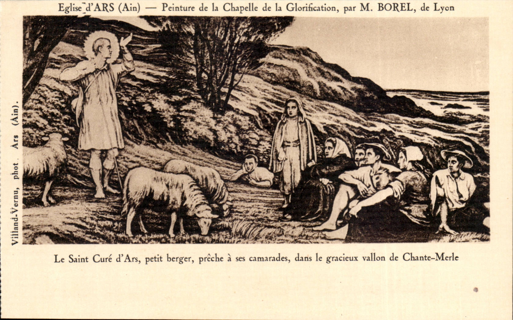 CPA Ars Church Painting of the vault of the glorification by Mr Borel of Lyon (sheep sheep)