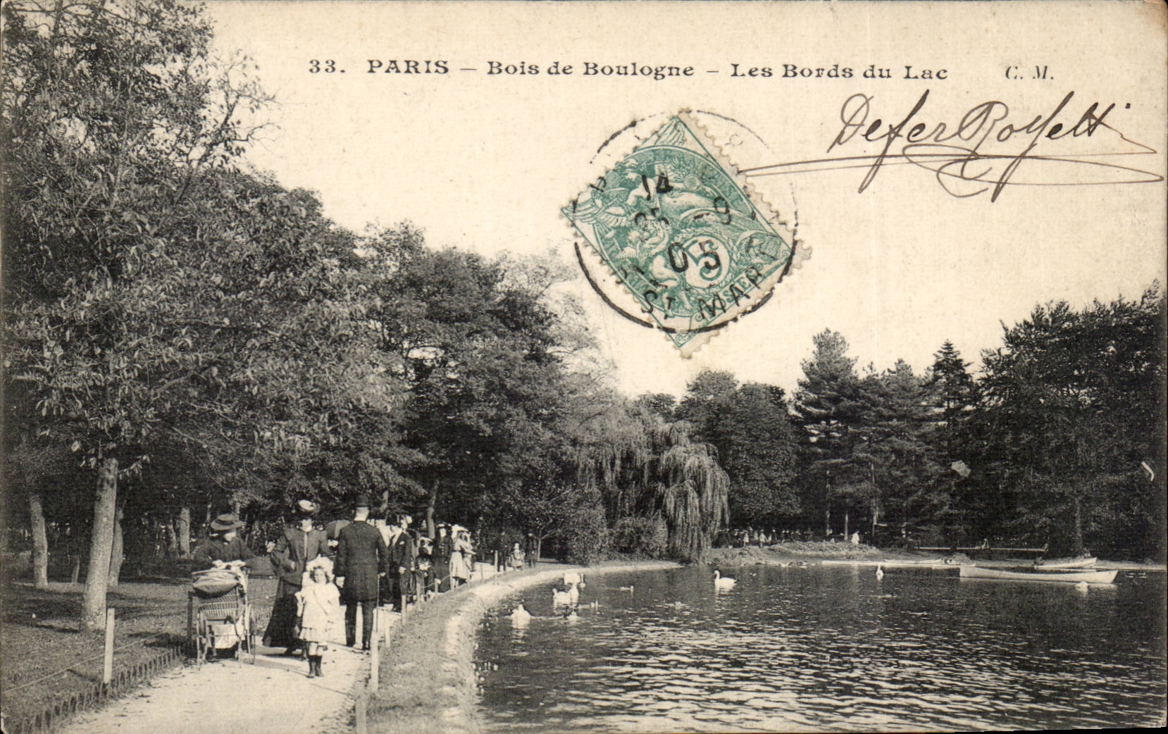 Paris CPA Bois de Boulogne Les bords du lac