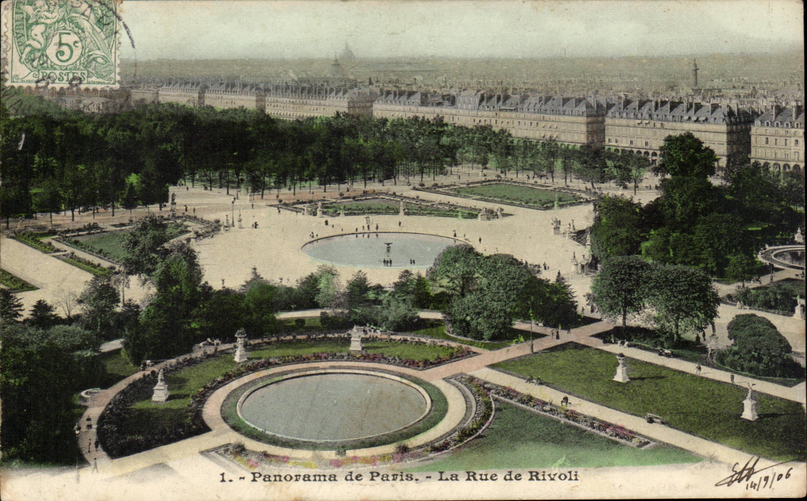 Paris CPA Panorama Rue de Rivoli