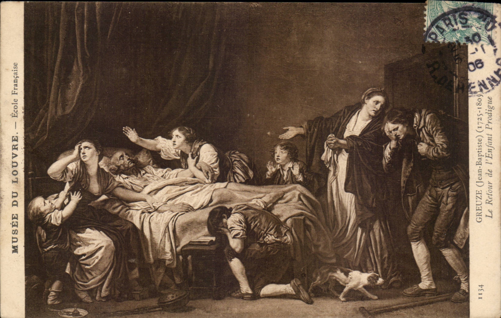 Paris CPA Musee du Louvre Ecole Francaise Greuze le retour de l'enfant prodigue
