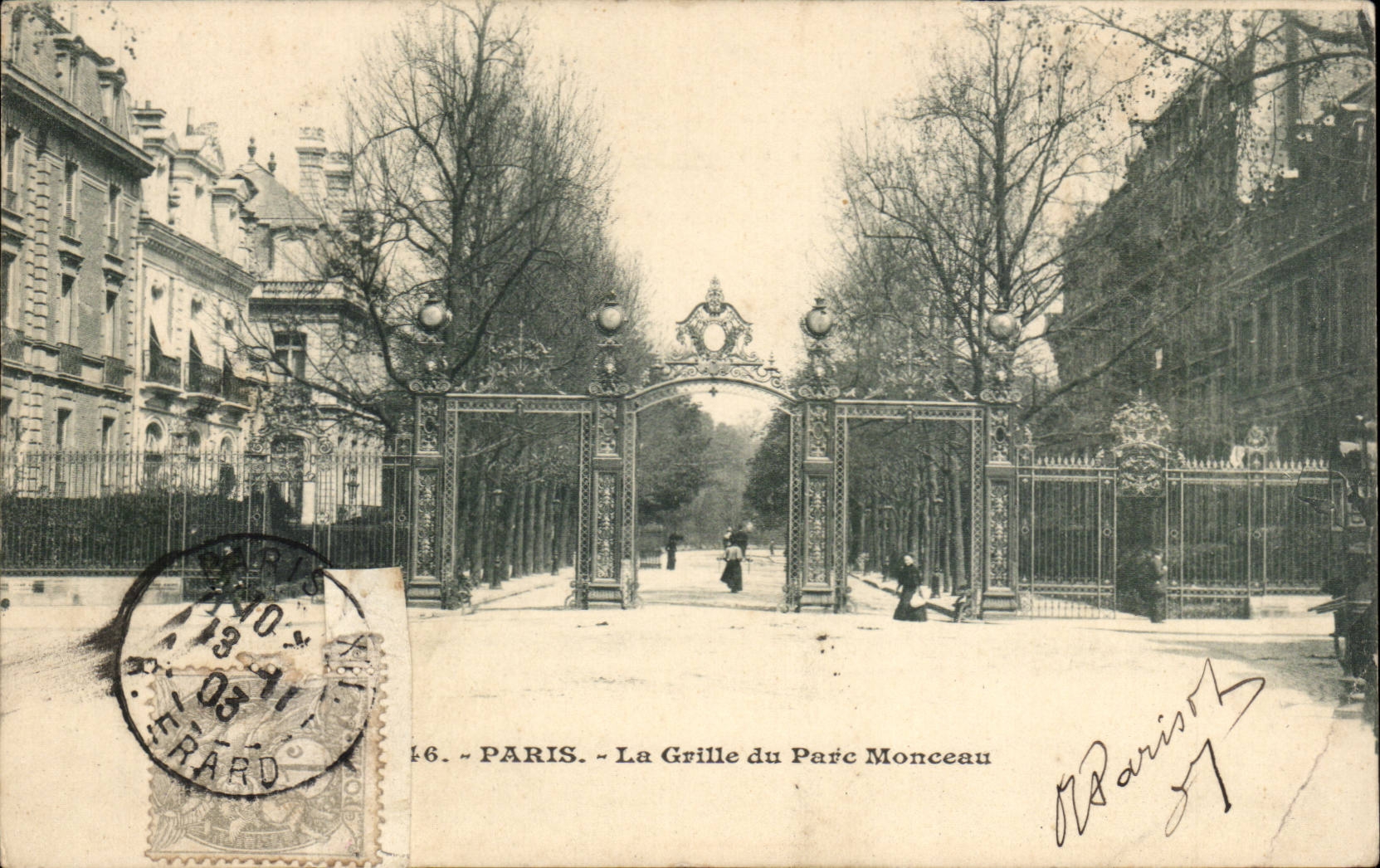 Paris CPA the grid of the park heap