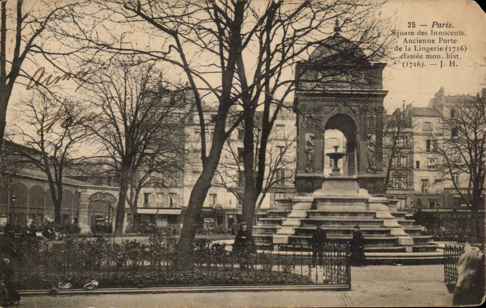 Paris CPA Square des innocents Ancienne porte de lingerie