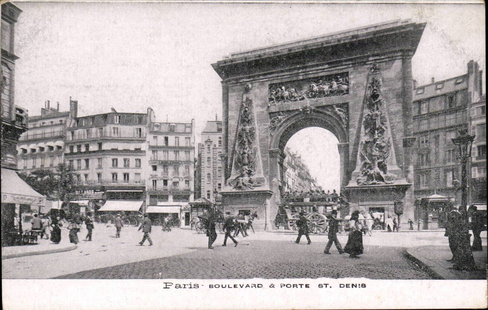 Paris CPA Boulevard and Porte Saint Denis