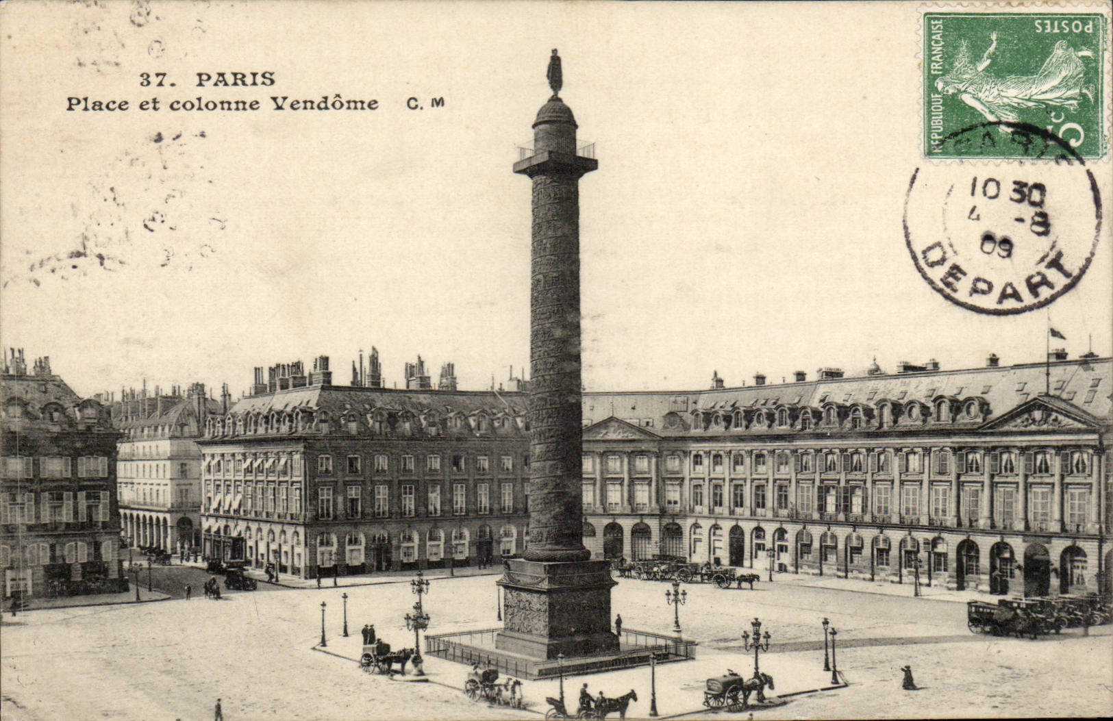 Paris CPA Places and Vendome column