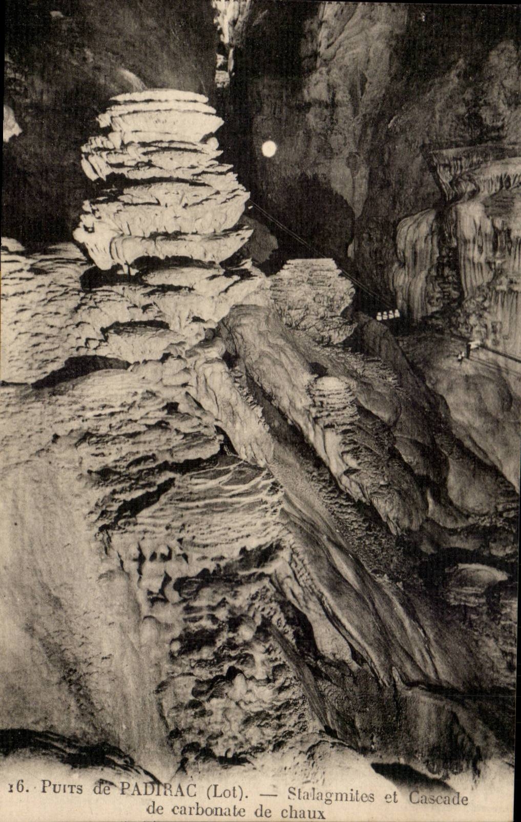 CPA Well of Padirac Stalagmites and cascades of lime carbonate