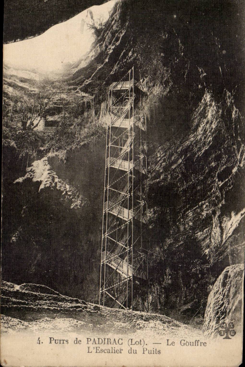 CPA Well of Padirac the pit the staircase of the well