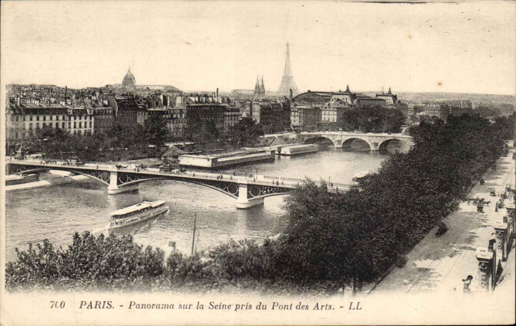 Paris CPA Panorama sur la Seine pris du pont des Arts