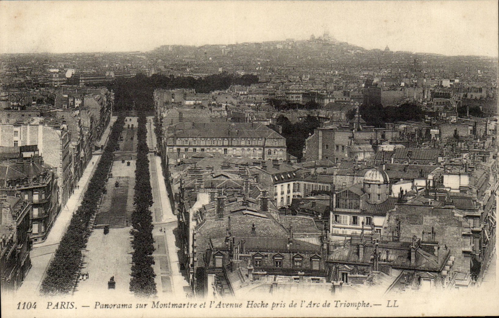 Paris CPA Panorama on Montmartre and the avenue Shakes taken Arc de Triomphe