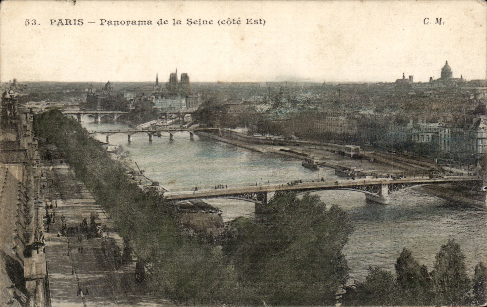 Paris CPA Panorama de la Seine (cote Est)